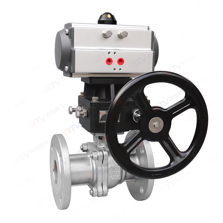 Pneumatic hand-pulsed flange ball valve