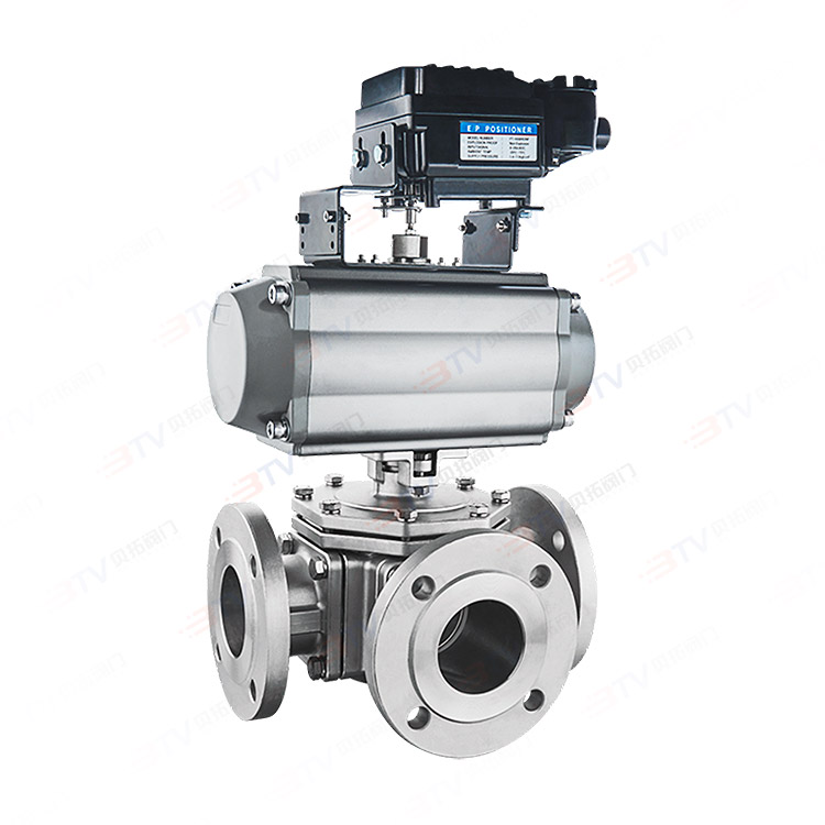 Four-way flange ball valve