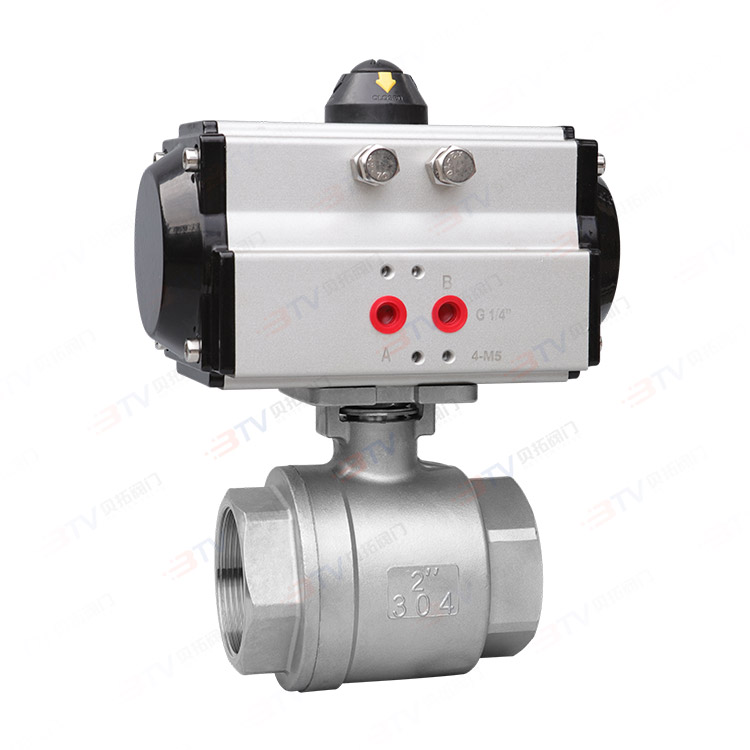 Pneumatic two-piece ball valve