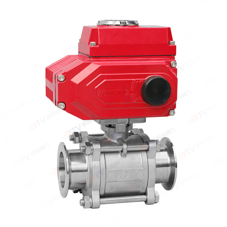 Electric three-piece quick-loading ball valve