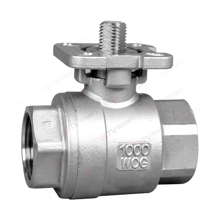 Two-piece high platform ball valve