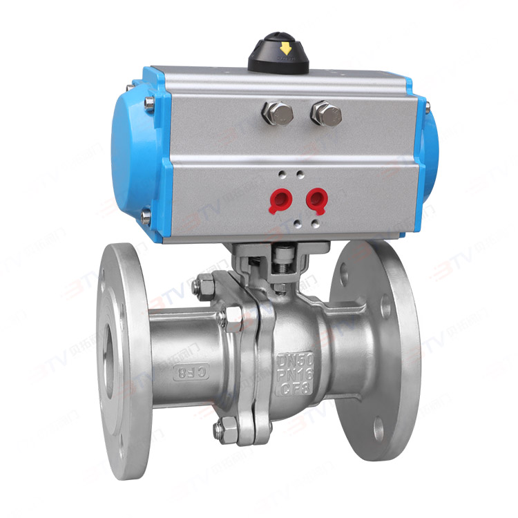 Pneumatic high platform flange ball valve