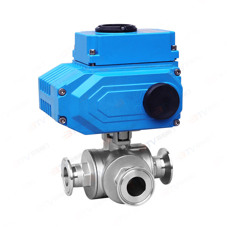Electric three-way quick-loading ball valve