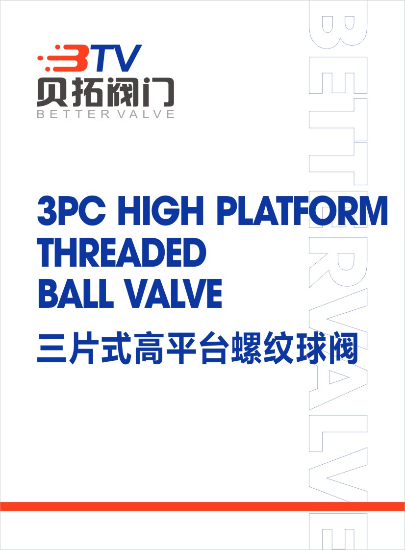 Three-piece high-platform threaded ball valve